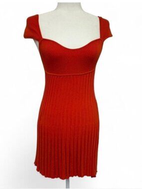 Women’s Ribbed Red Knit Dress